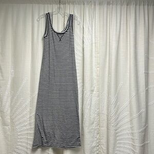 Loft size XS Black/white Stripe Tank Maxi Dress